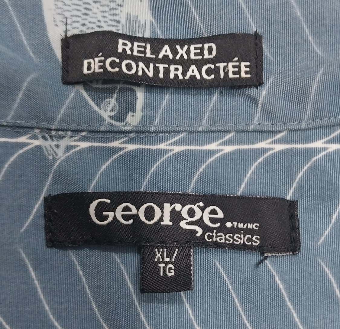 George 죠지 물고기 패턴 셔츠 XL 상품이미지3