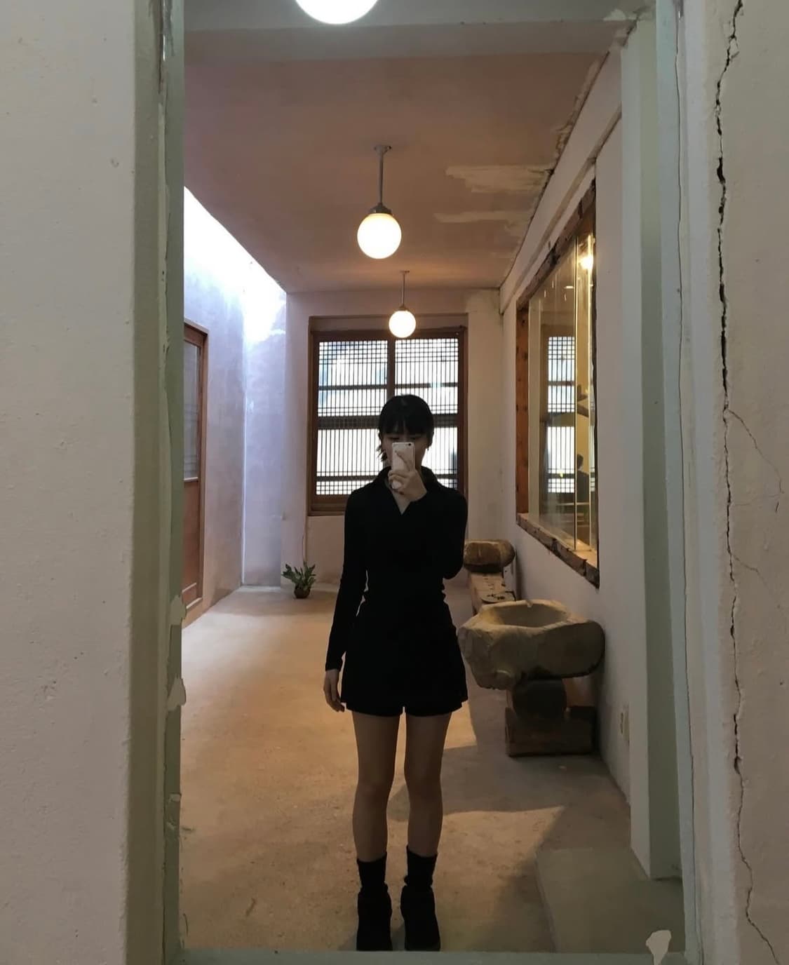 무신사 우먼즈 레이어드 미니 스코츠 [블랙] 상품이미지1