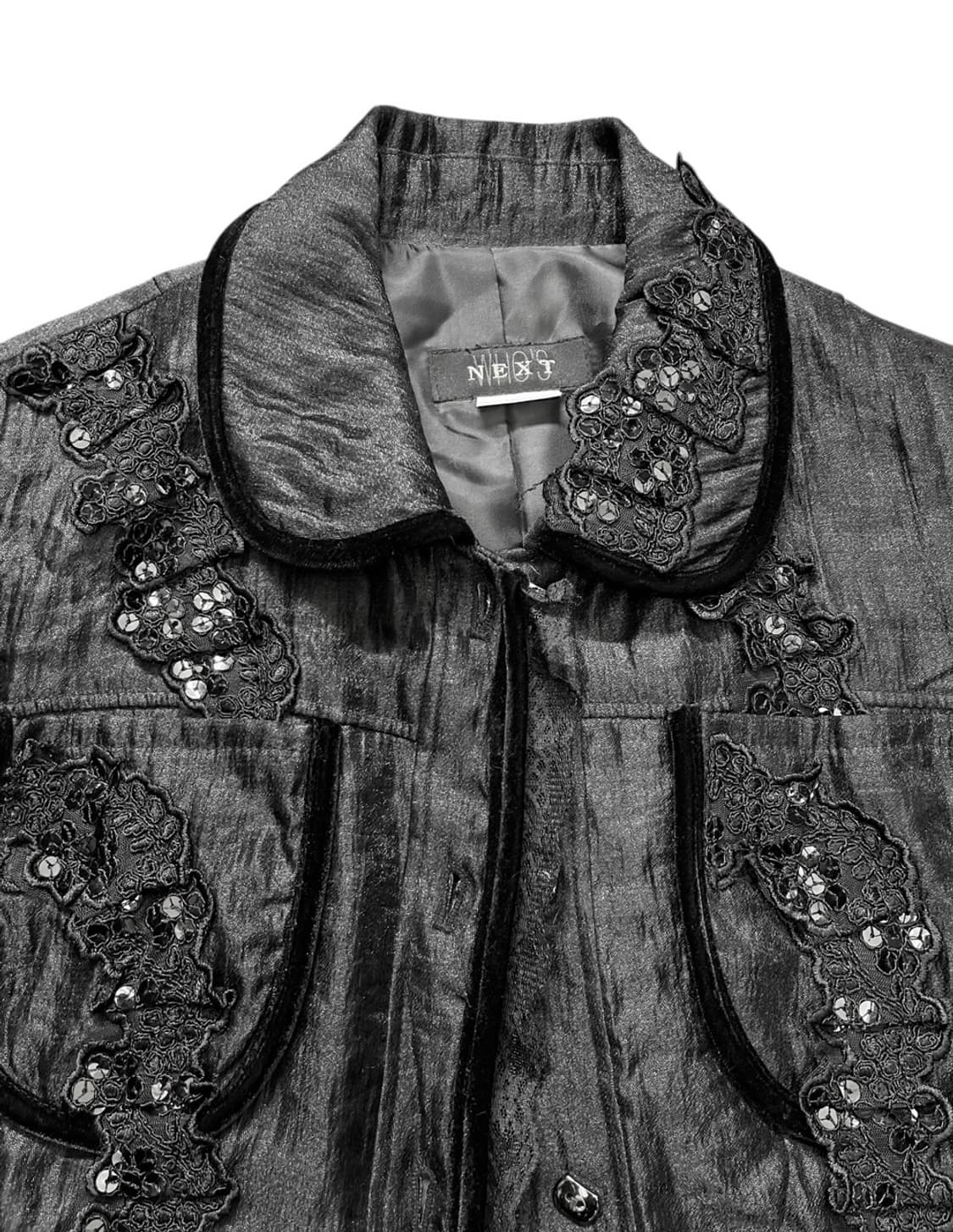 LACE TRIM VELVET JACKET 상품이미지3