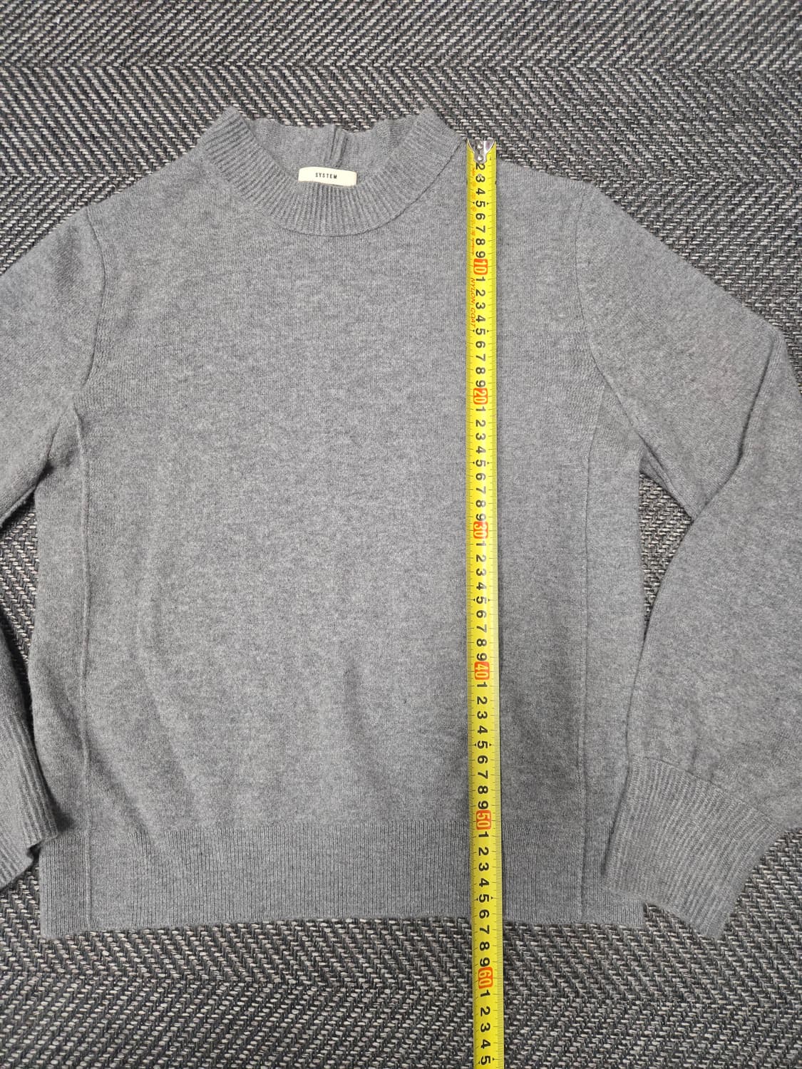 한섬 시스템 SYSTEM  회색 니트 투피스 세트 모100% 티 스커트 상품이미지6