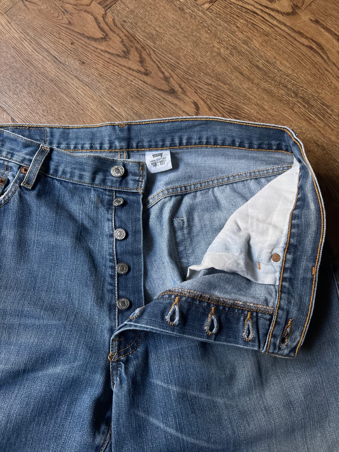 [36]00's 리바이스 501 빈티지 워싱 데님 팬츠 상품이미지2