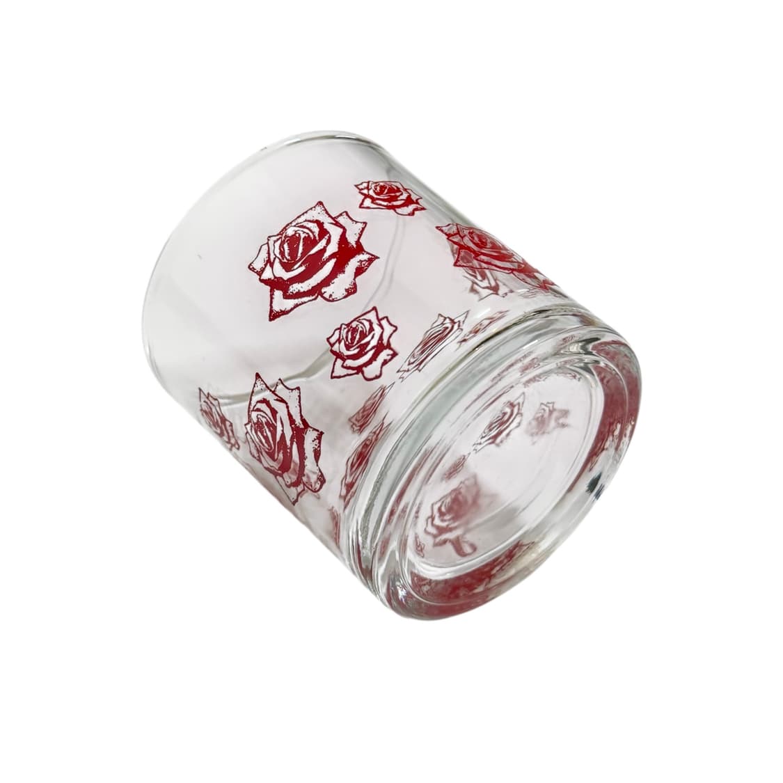 70s 장미 프린트 글라스 컵 (RED) 상품이미지3