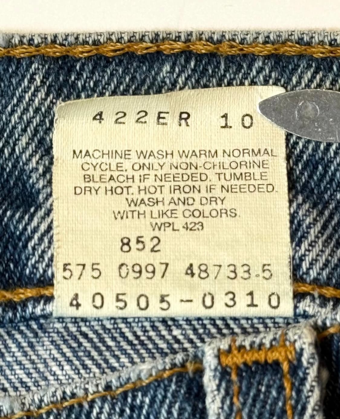 90S 리바이스 505 레귤러 스트레이트 오렌지탭 데님 팬츠 USA 상품이미지6