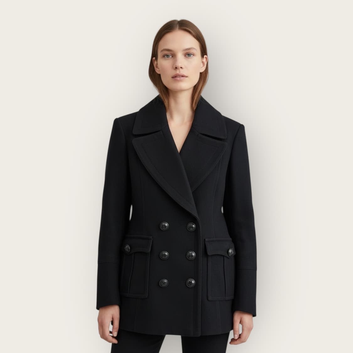 UK6/ 버버리 캐시미어 블렌딩 더블 브레스트 코트 상품이미지1