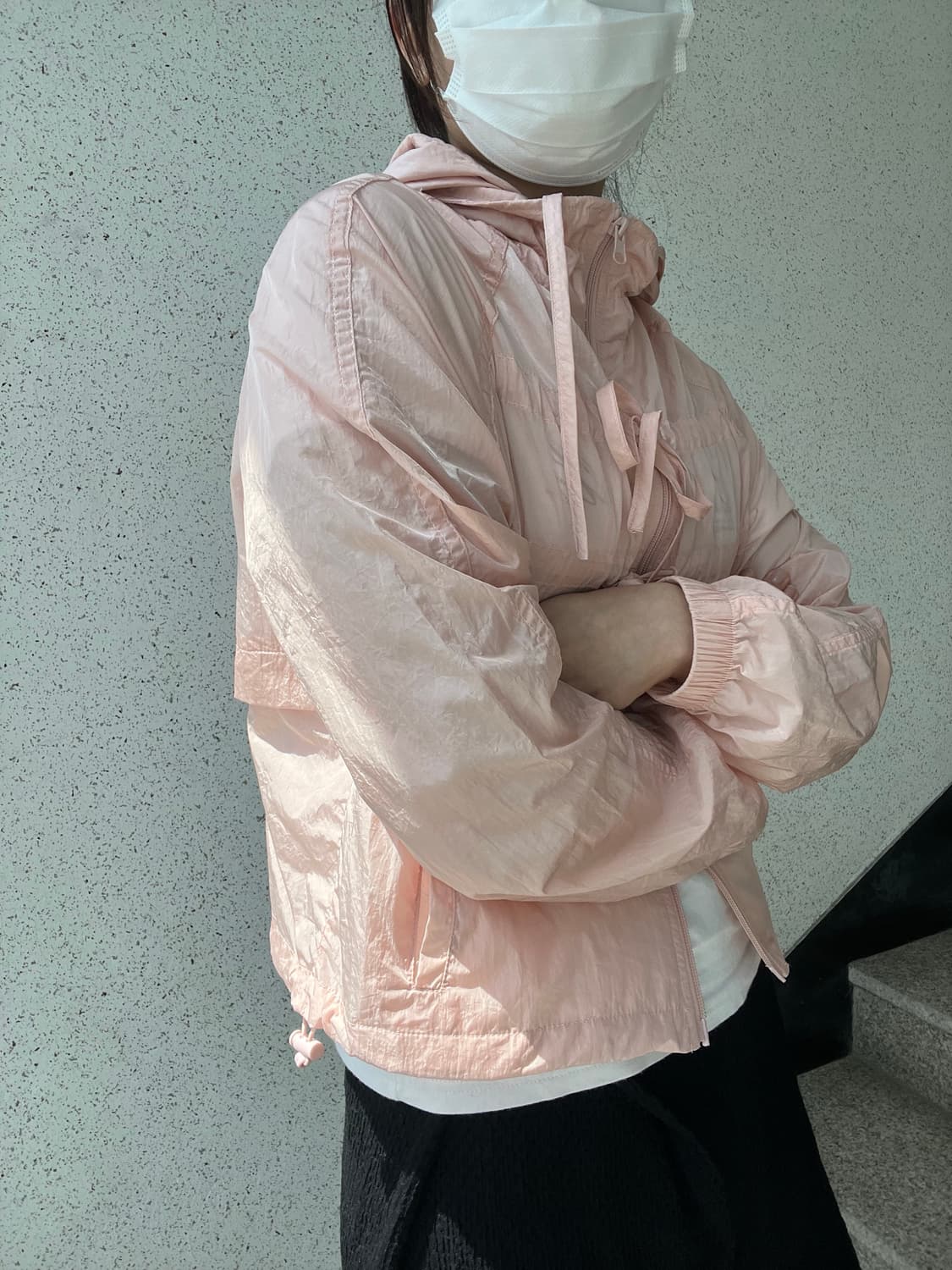 파르티멘토 우먼 시어 리본 셔링 후디 자켓 상품이미지5