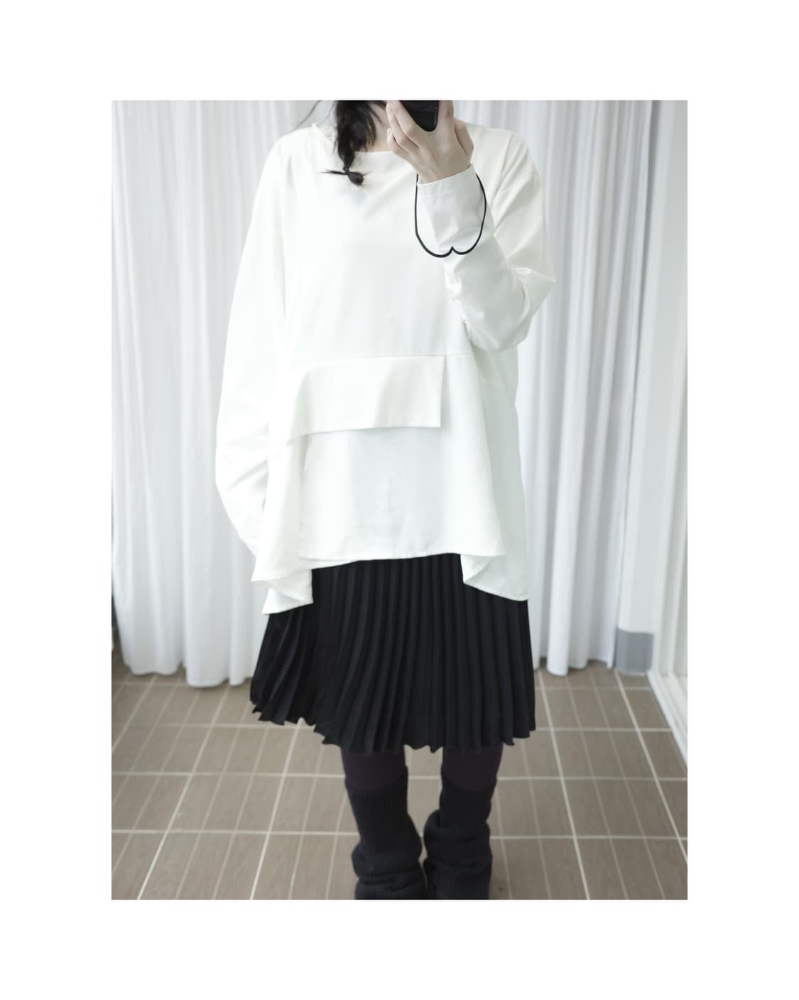 Layered white sleeve 상품이미지5