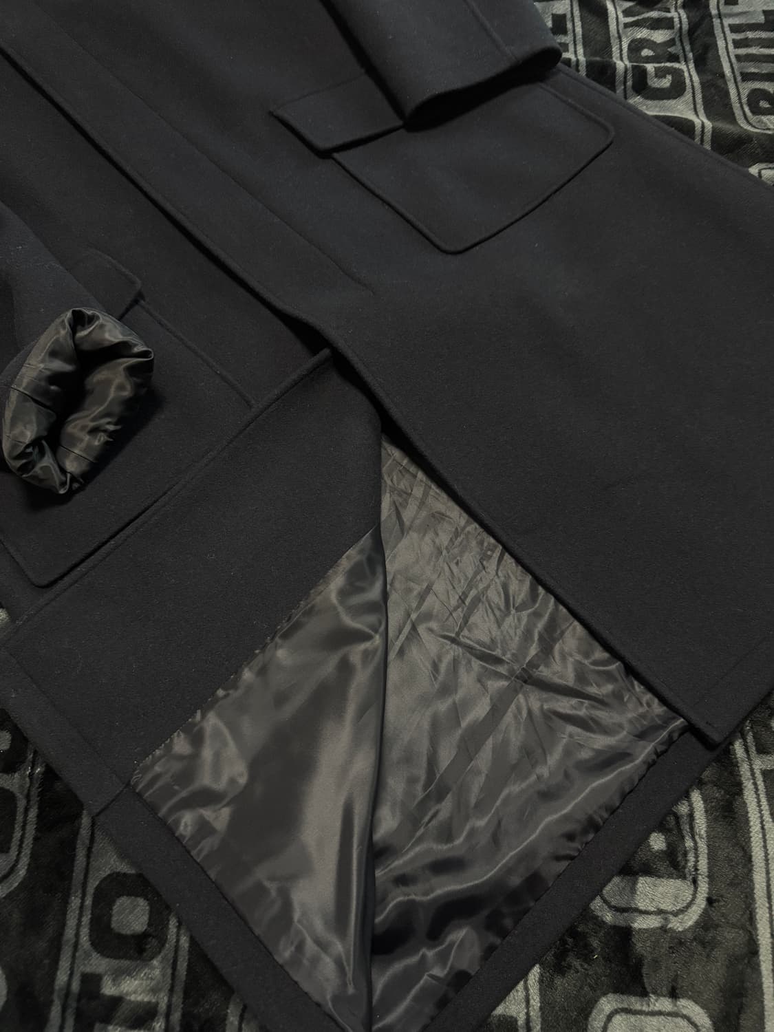 키뮤어 서플러스 울 세미 오버 핏 발마칸 코트 네이비 상품이미지5