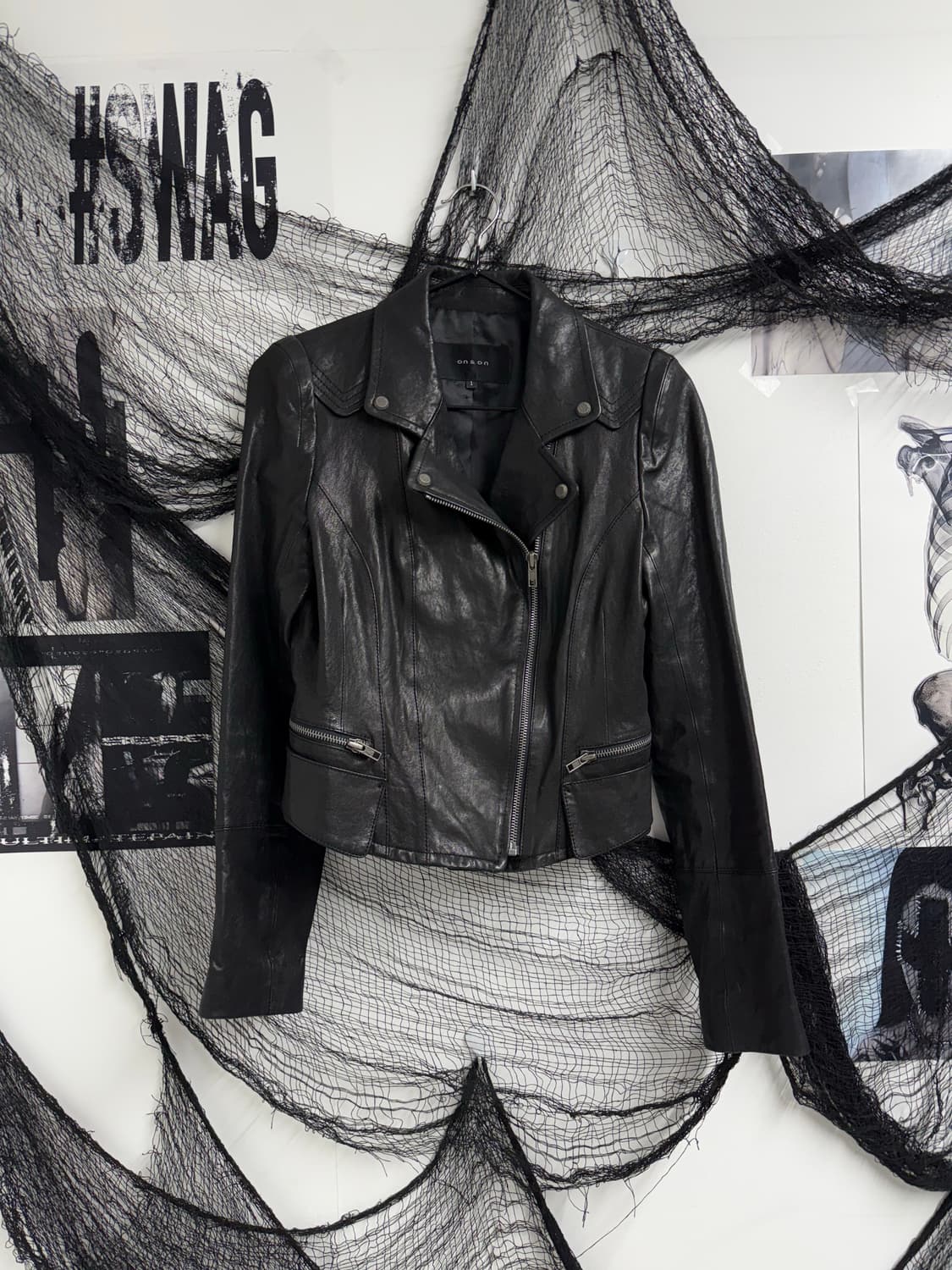 Stud detailed leather jacket 상품이미지1