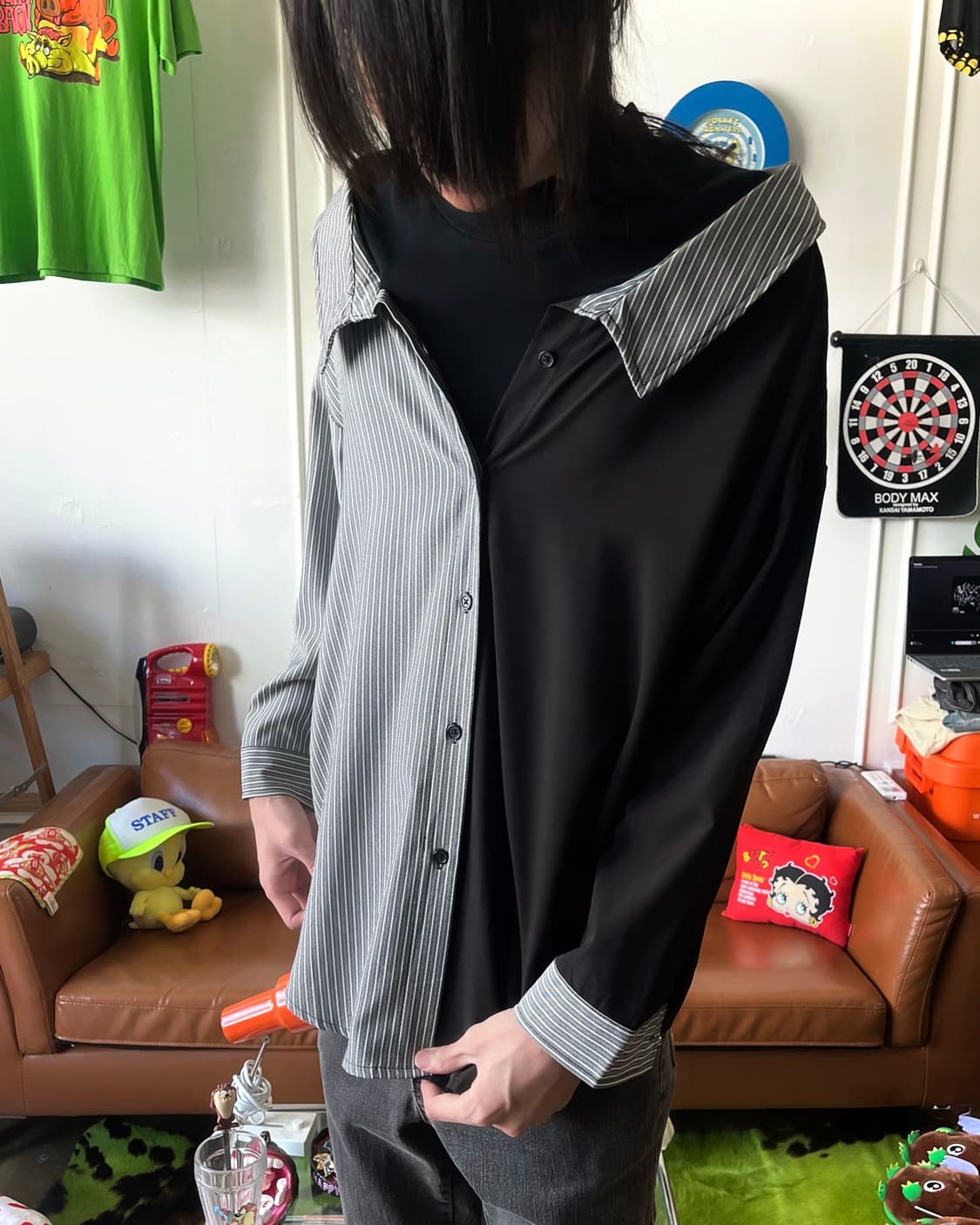 Radarista Gothic Shirt Sweat Layered Top 상품이미지2