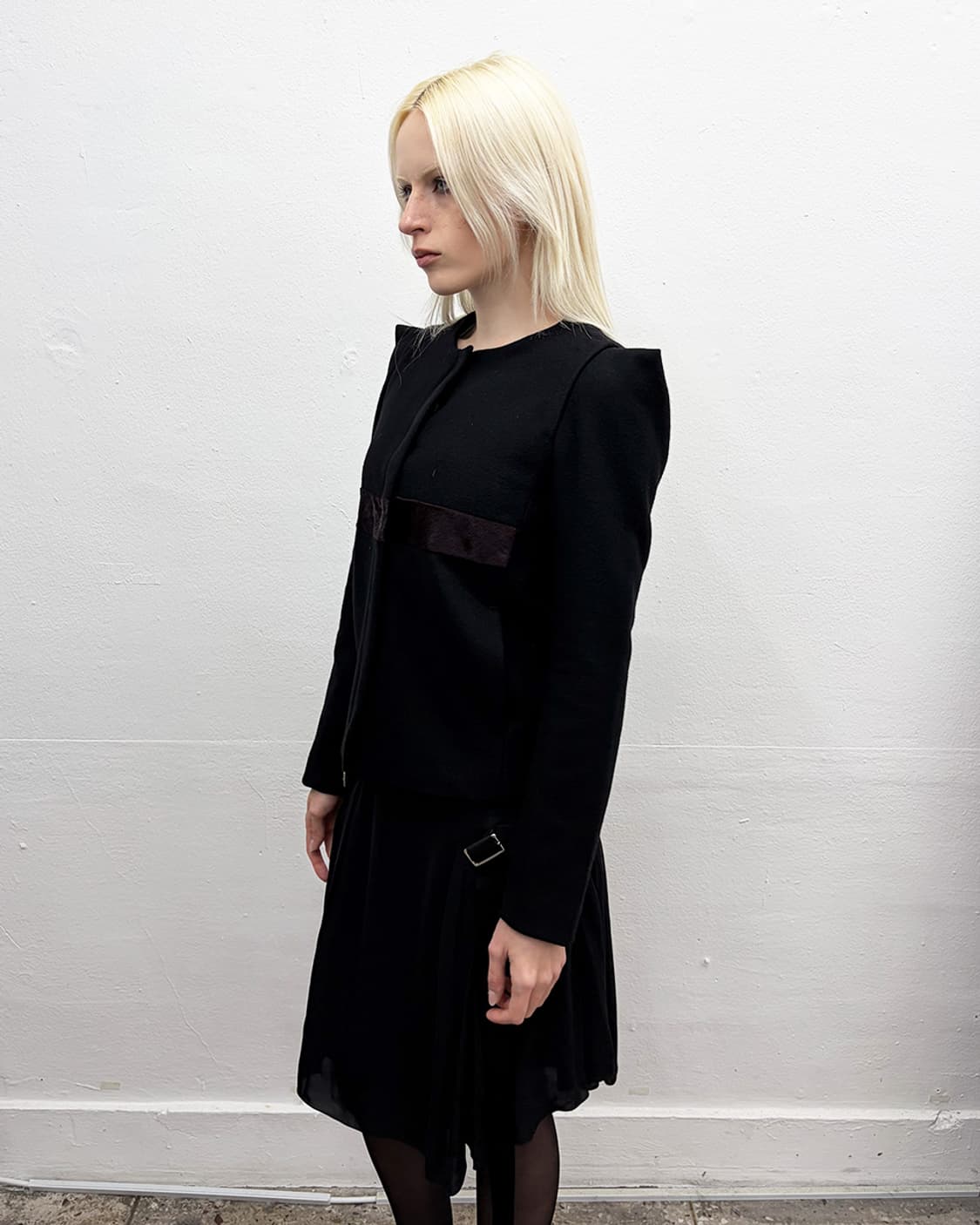 프렌치 디자이너 박스-숄더 울 자켓 상품이미지3