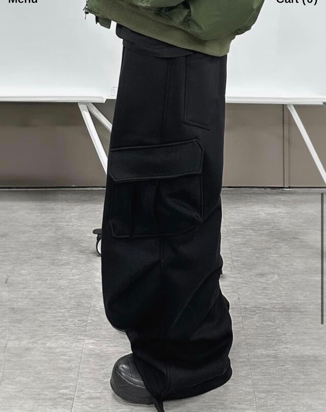 [OS] 카미엔 오블리크 스웻 팬츠 블랙 상품이미지1