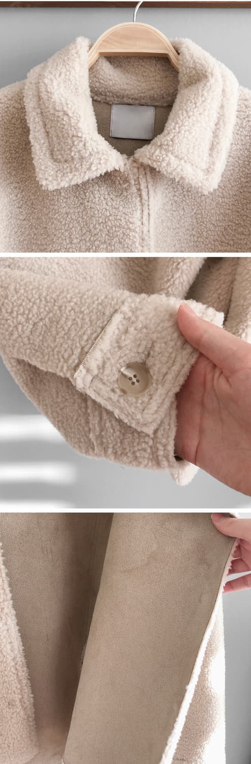 드온도 양털 시어링 베이지 카라 코트(새제품) 상품이미지3