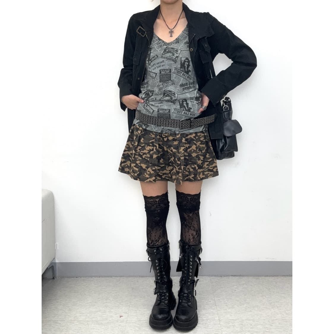 블랙 레이스 니삭스 상품이미지3