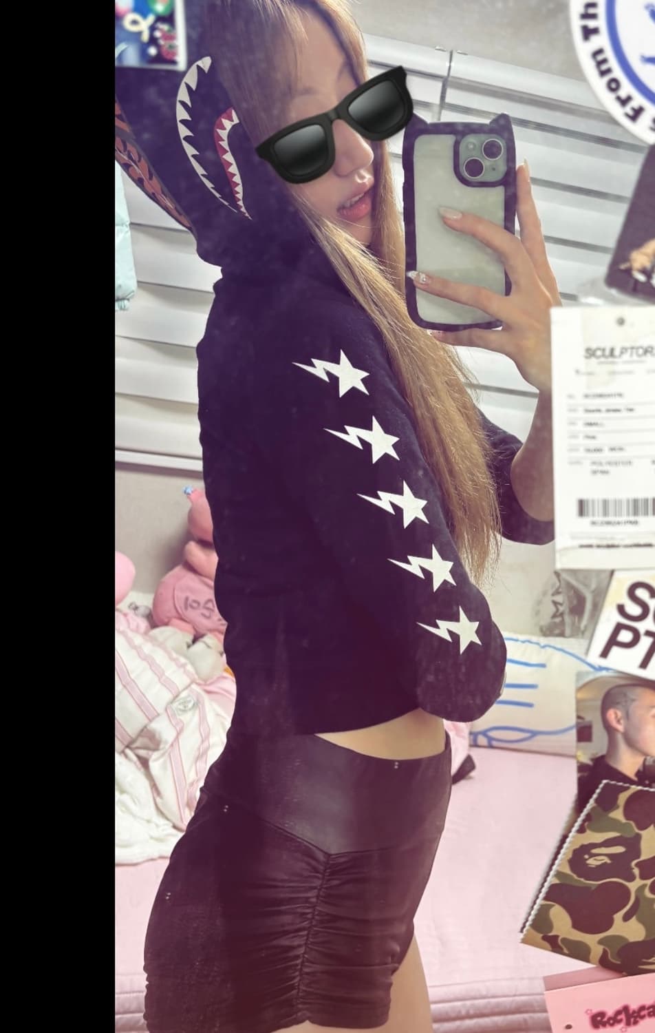 베이프키즈 샤크 홍콩10주년 후드집업 상품이미지6