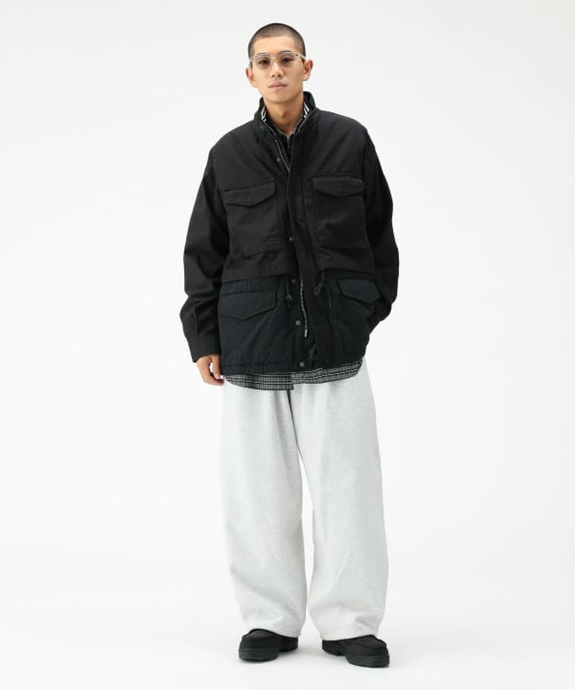 [L] 빔즈 와이드핏 백사틴 레이어드 M-65 블루종 상품이미지2