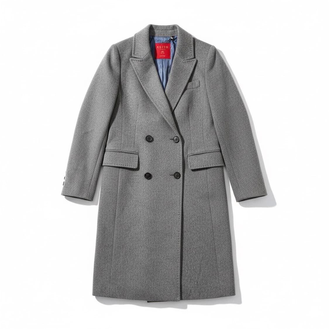 키이스 더블 버튼 캐시미어100% 롱 코트 그레이 S 상품이미지1