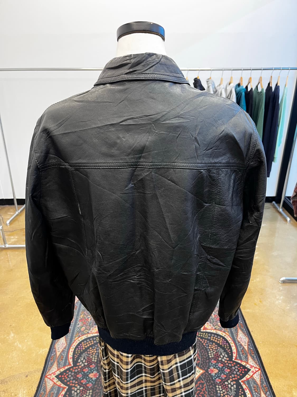 Excellent Fashion 소가죽 블루종 자켓 상품이미지4