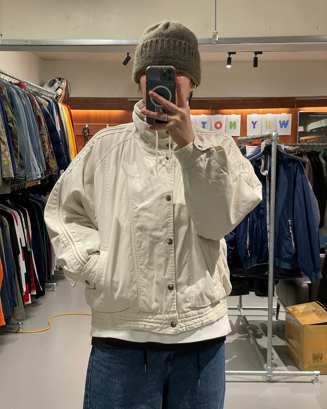 빈티지 크롭 야상 워크 자켓 상품이미지1