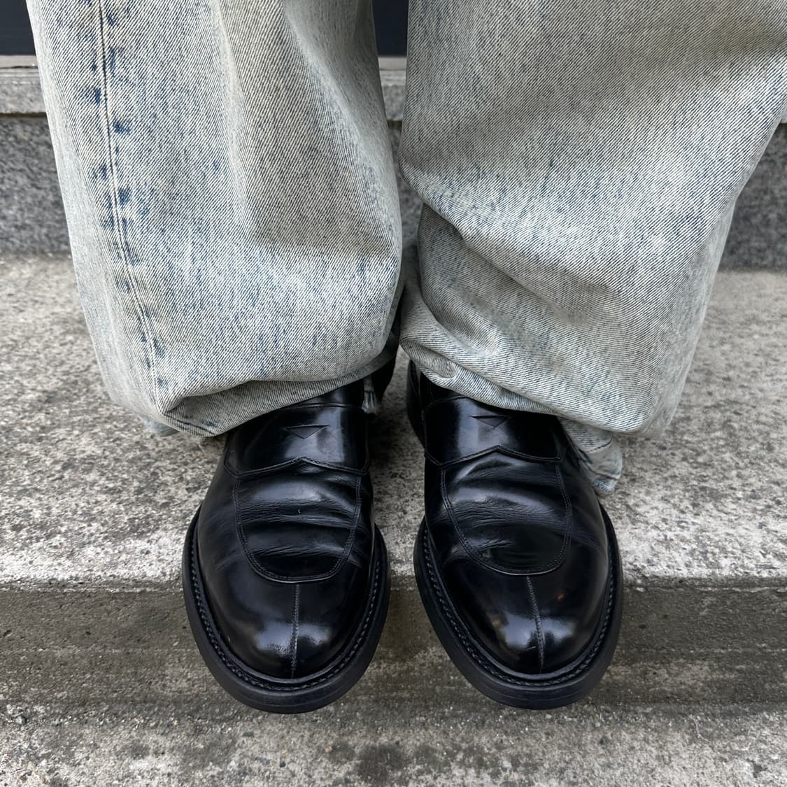 00s 빈티지 프라다 가죽 스톰퍼 로퍼 상품이미지7