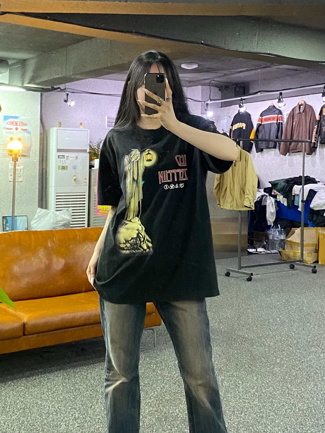 뉴에라 레드제플린 허밋 그래픽 반팔 티셔츠 B4977 상품이미지1
