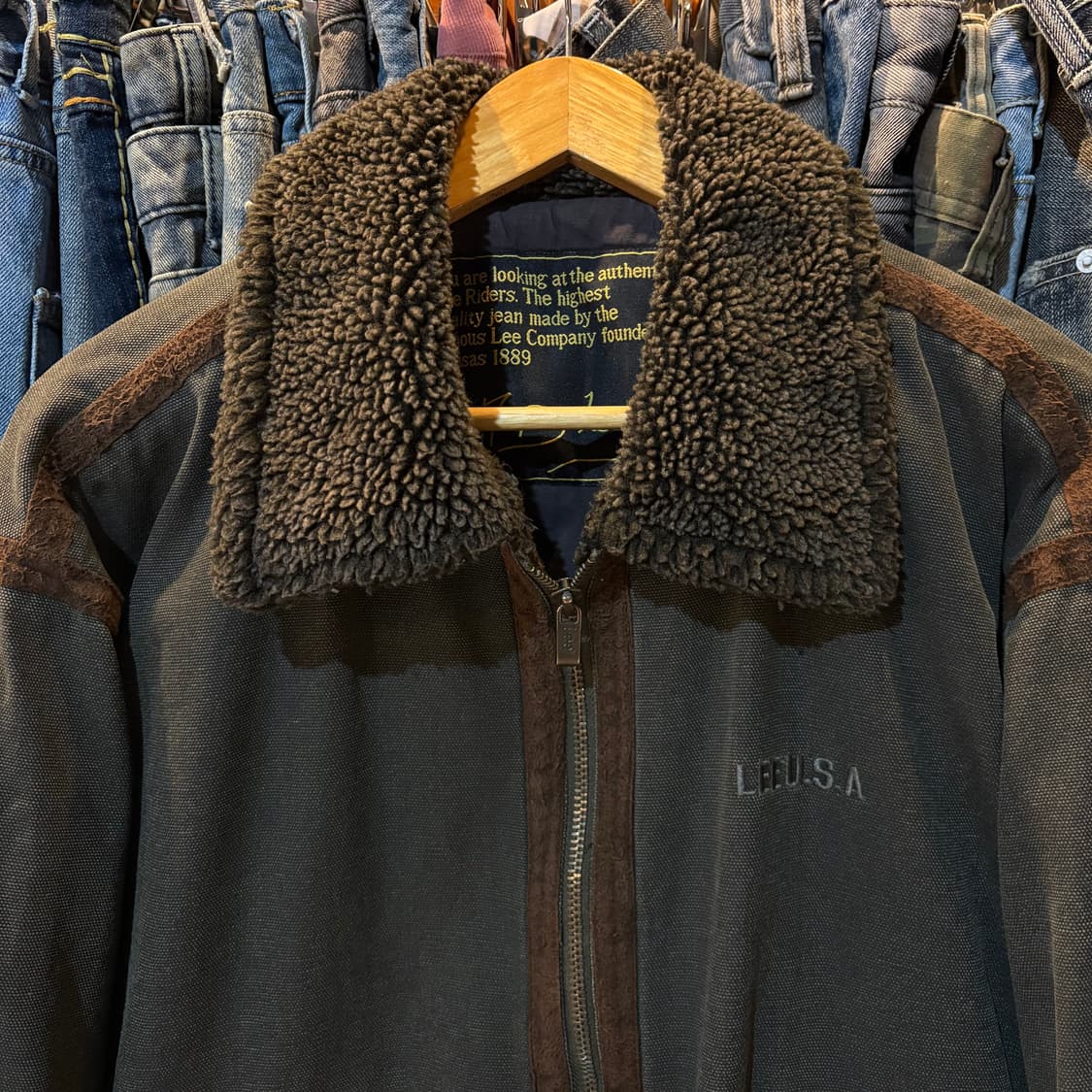 Lee 90s USA 코튼 B-3 무스탕 자켓 상품이미지2
