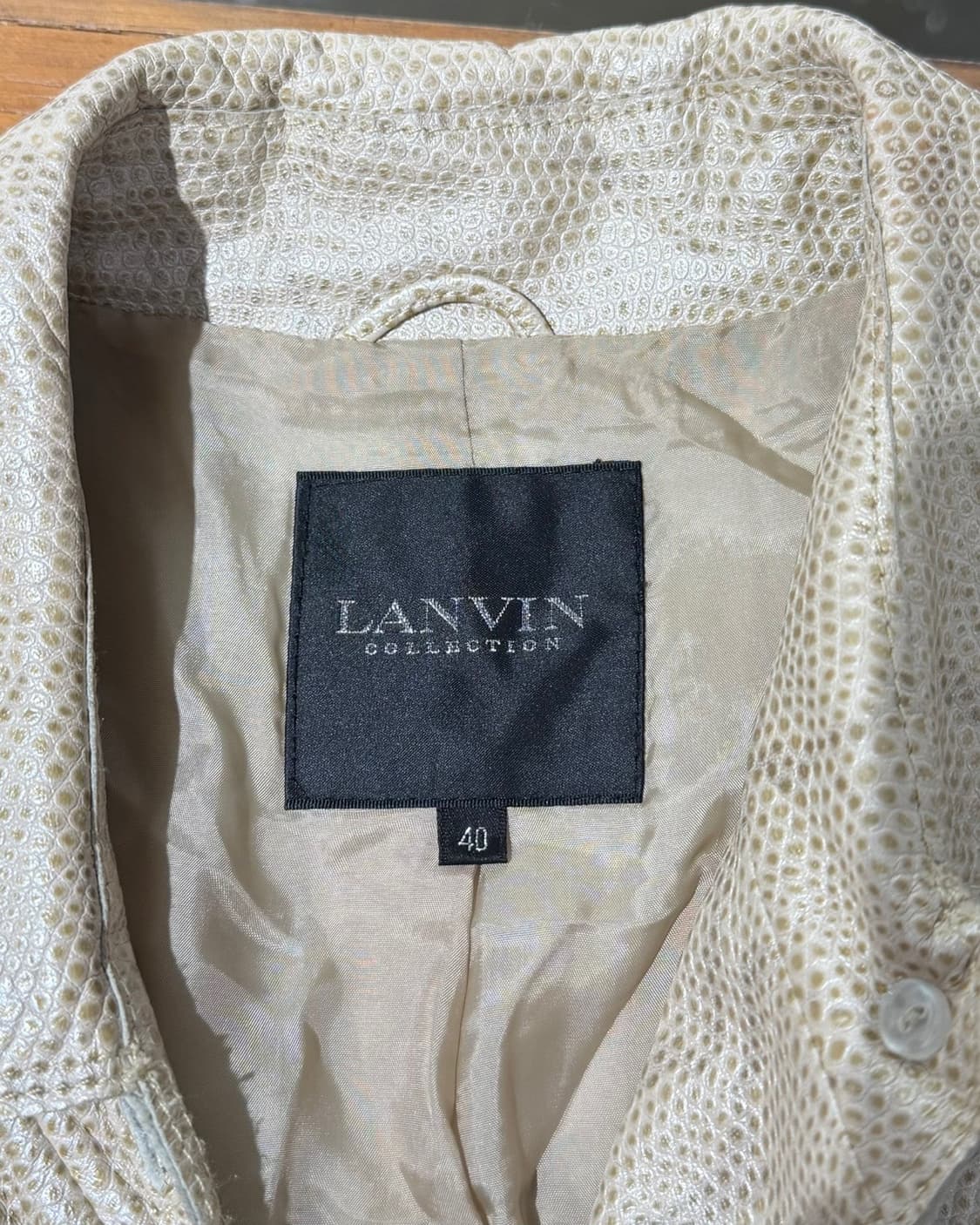 랑방 베이지 램스킨 레더 스네이크 패턴 벨트 트렌치 코트 상품이미지8