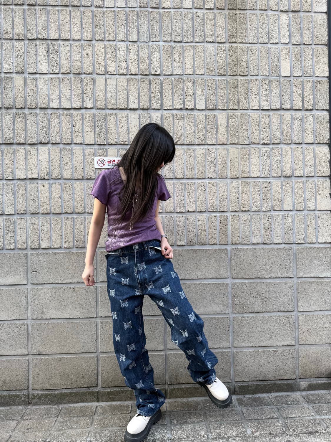 니들스 빠삐용 패턴 워크웨어 실루엣 데님팬츠 상품이미지2