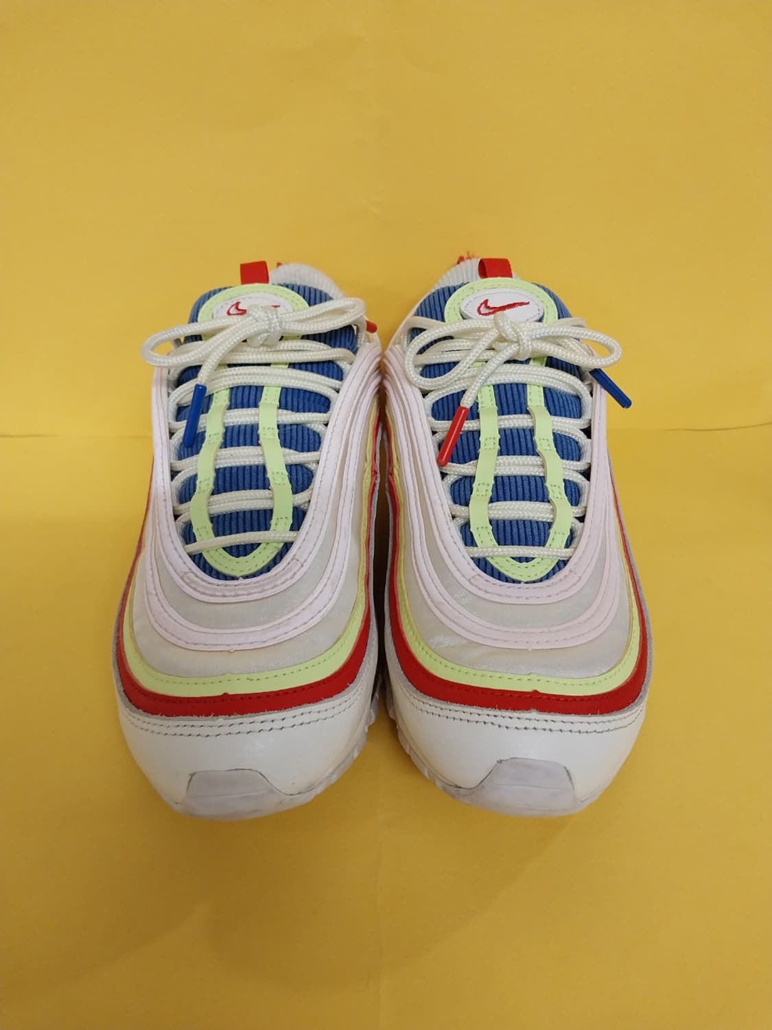 여성 나이키 에어맥스 97 코듀로이 화이트 SE 레인보우 운동화 (255 상품이미지2