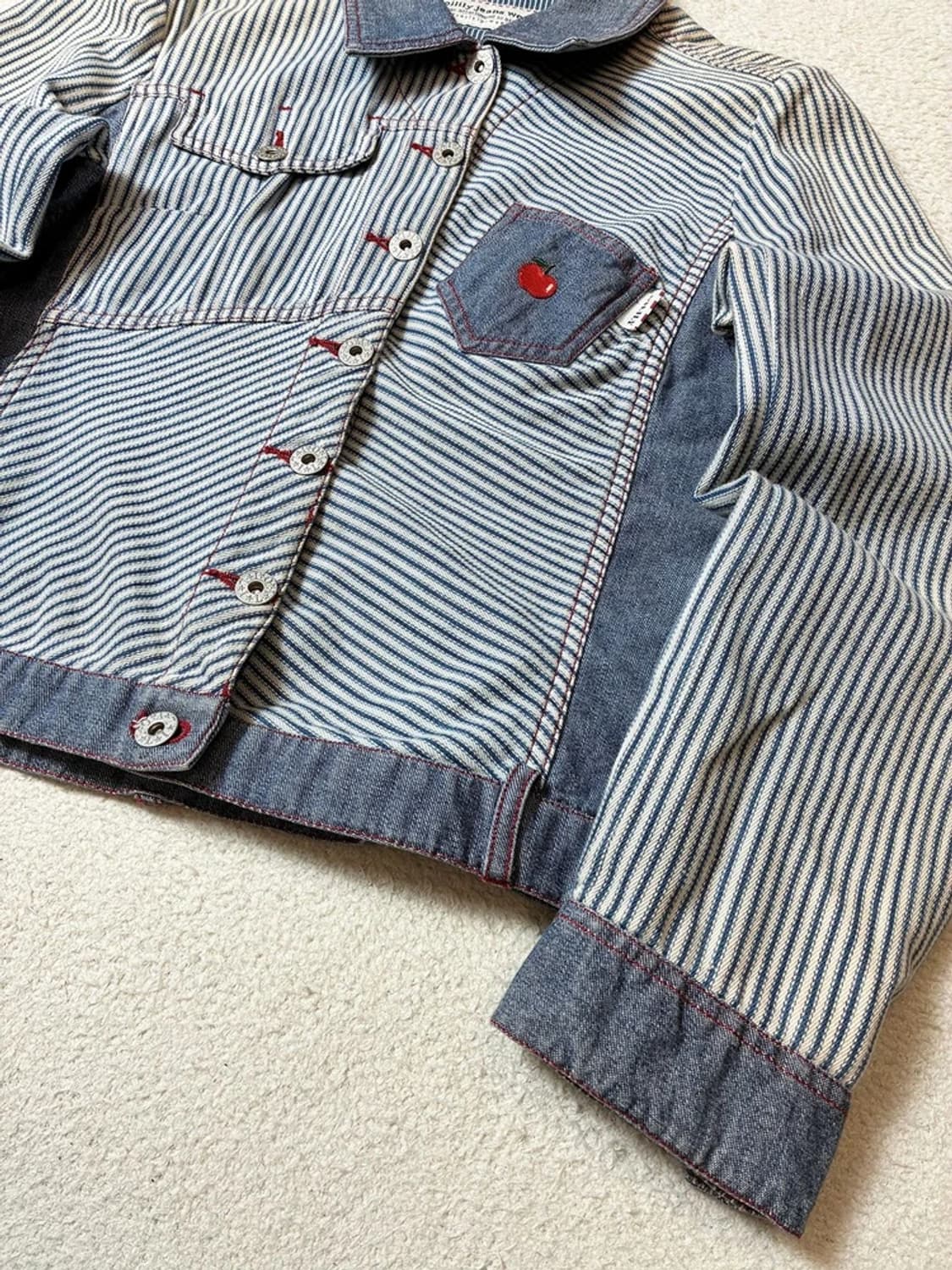 오일릴리 90's 히코리 스트라이프 배색 데님 트러커 자켓 PN7812 상품이미지4