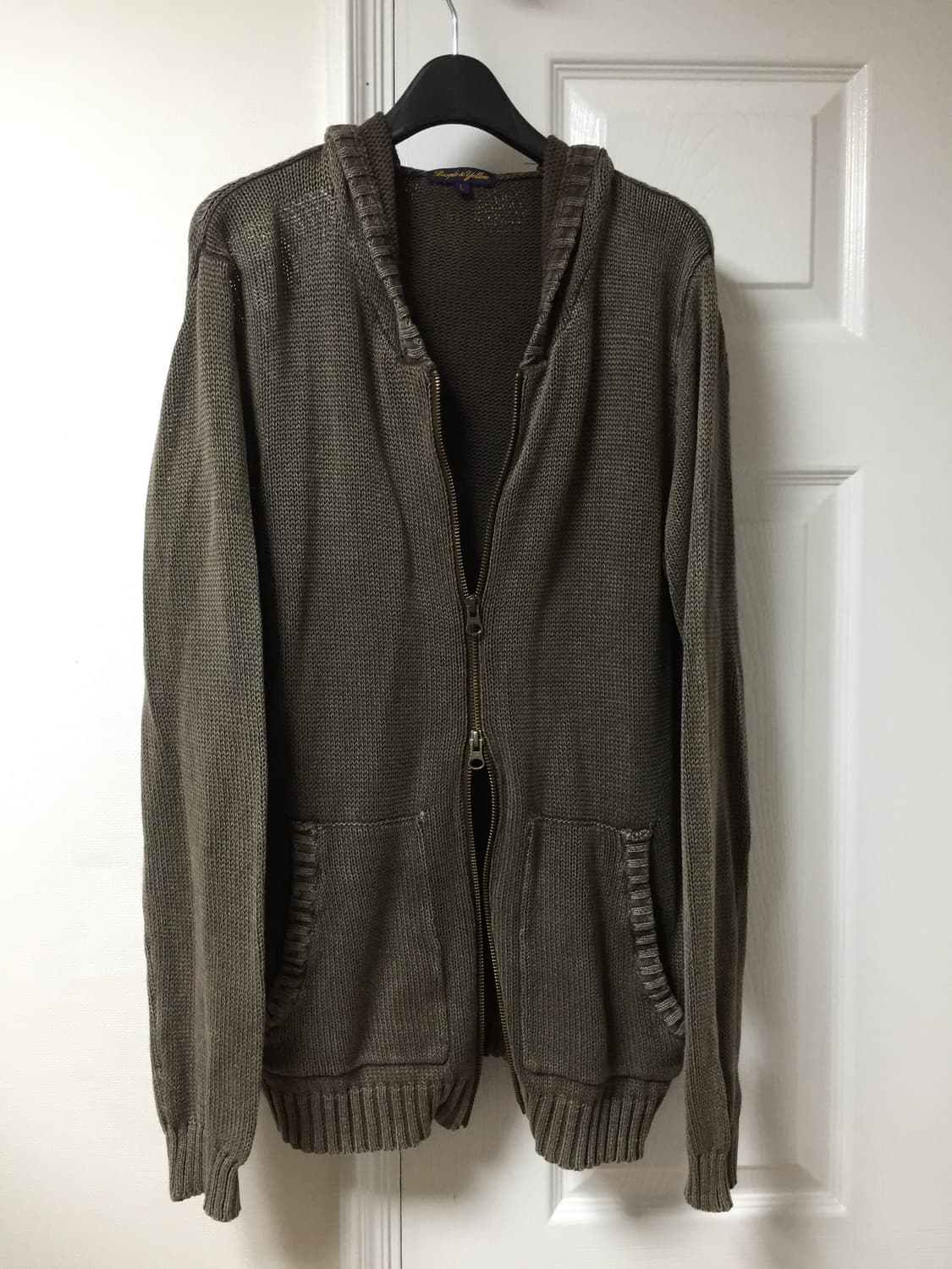 Purple&Yellow 투웨이 빈티지 니트 후드집업 L 상품이미지2