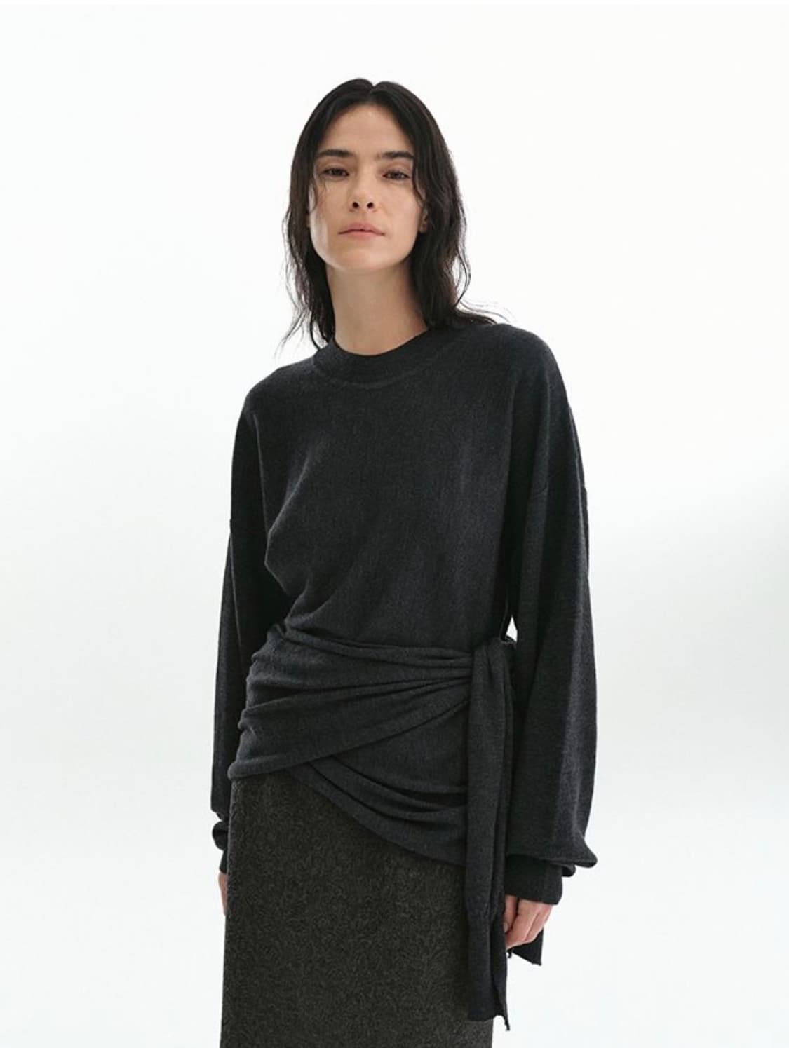 리포스 Side Wrap Knit (차콜) 상품이미지1