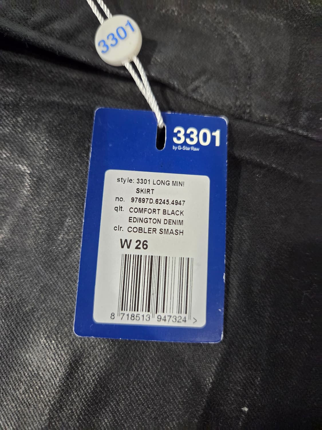 G-Star Raw 3301 블랙 데님 미니스커트(W26) 상품이미지5