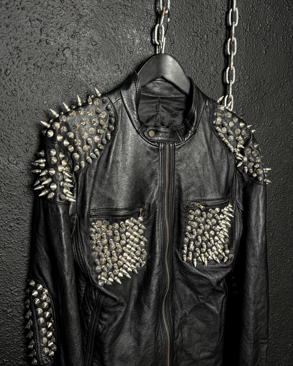 Studded Leather Punk Jacket 상품이미지3