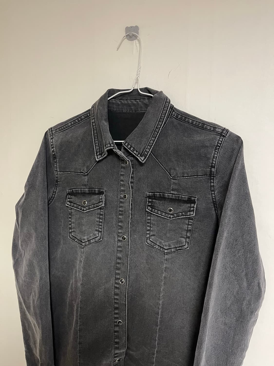 denim slim fit button shirt 상품이미지3