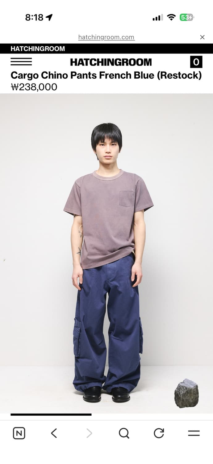 해칭룸 Cargo Chino Pants French Blue (S) 상품이미지2