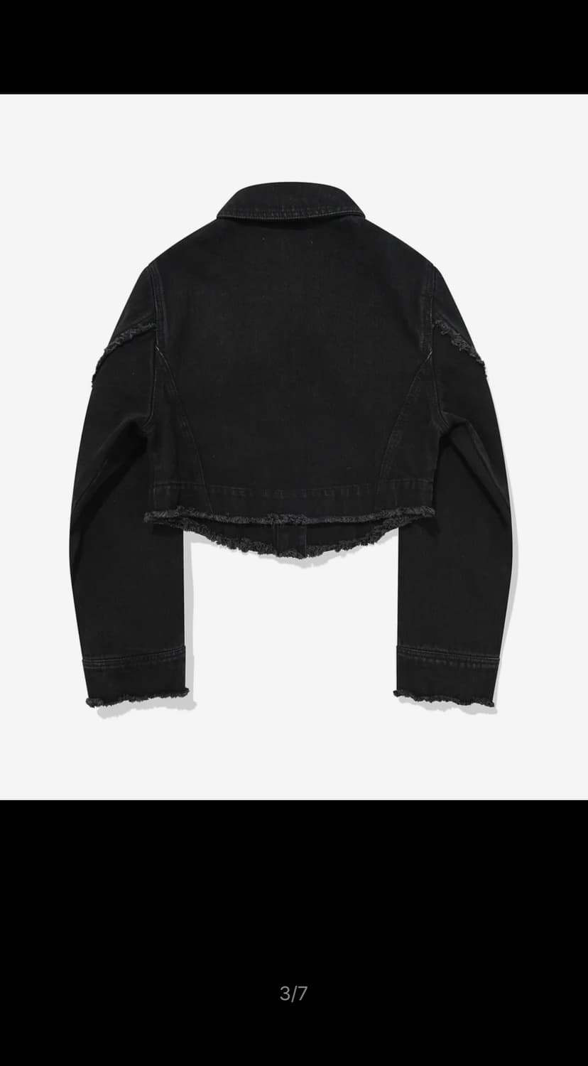 팔렛 데미지 데님 크롭 자켓 블랙 상품이미지2