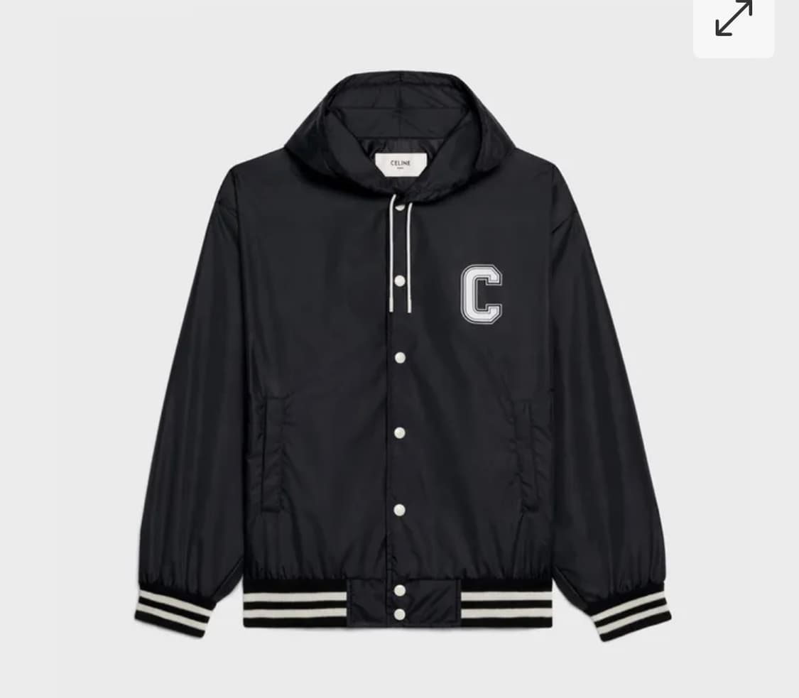 정품 셀린느 여성 오버핏 라이트웨이트 나일론 테디 자켓 블랙  상품이미지2