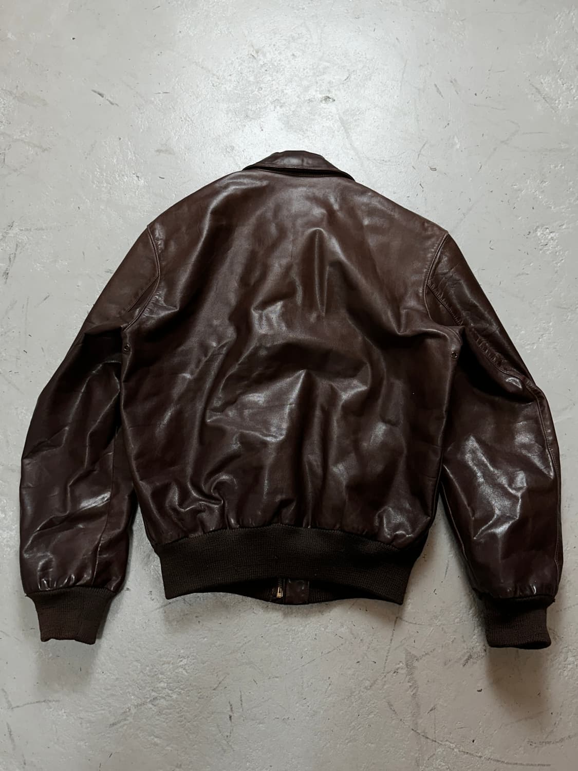 90's USA Made 골든베어 A-2 레더 자켓 빈티지 레더 봄버 상품이미지4