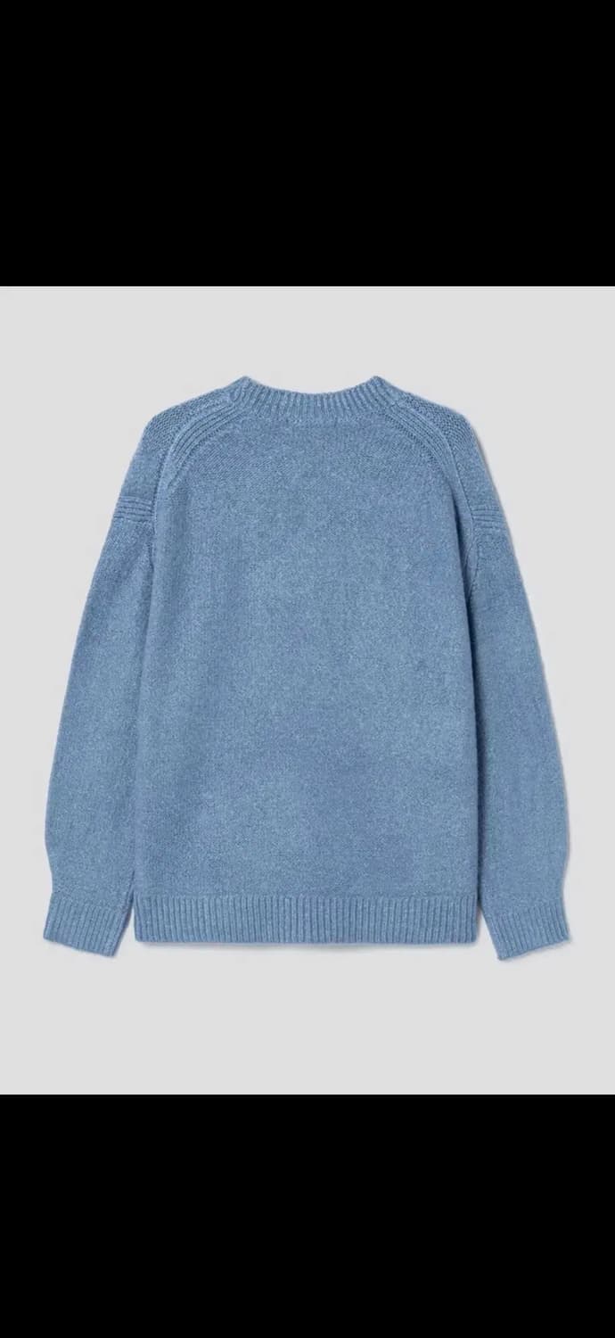 리버스 조직 라운드넥 니트 스카이블루 M 상품이미지2
