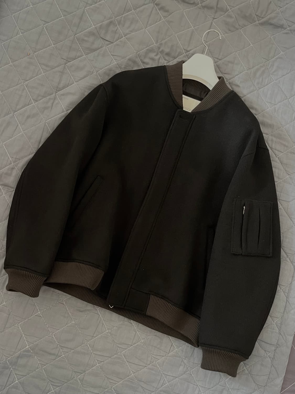 고낙 울 스타디움 자켓 블랙 상품이미지2