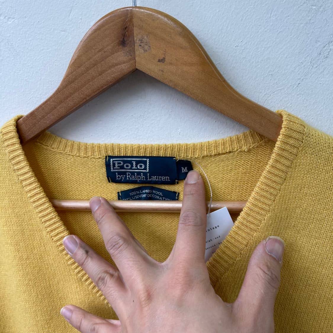 16174 - 폴로 랄프로렌 옐로우 브이넥 울 니트 (램스 울 100% 상품이미지4