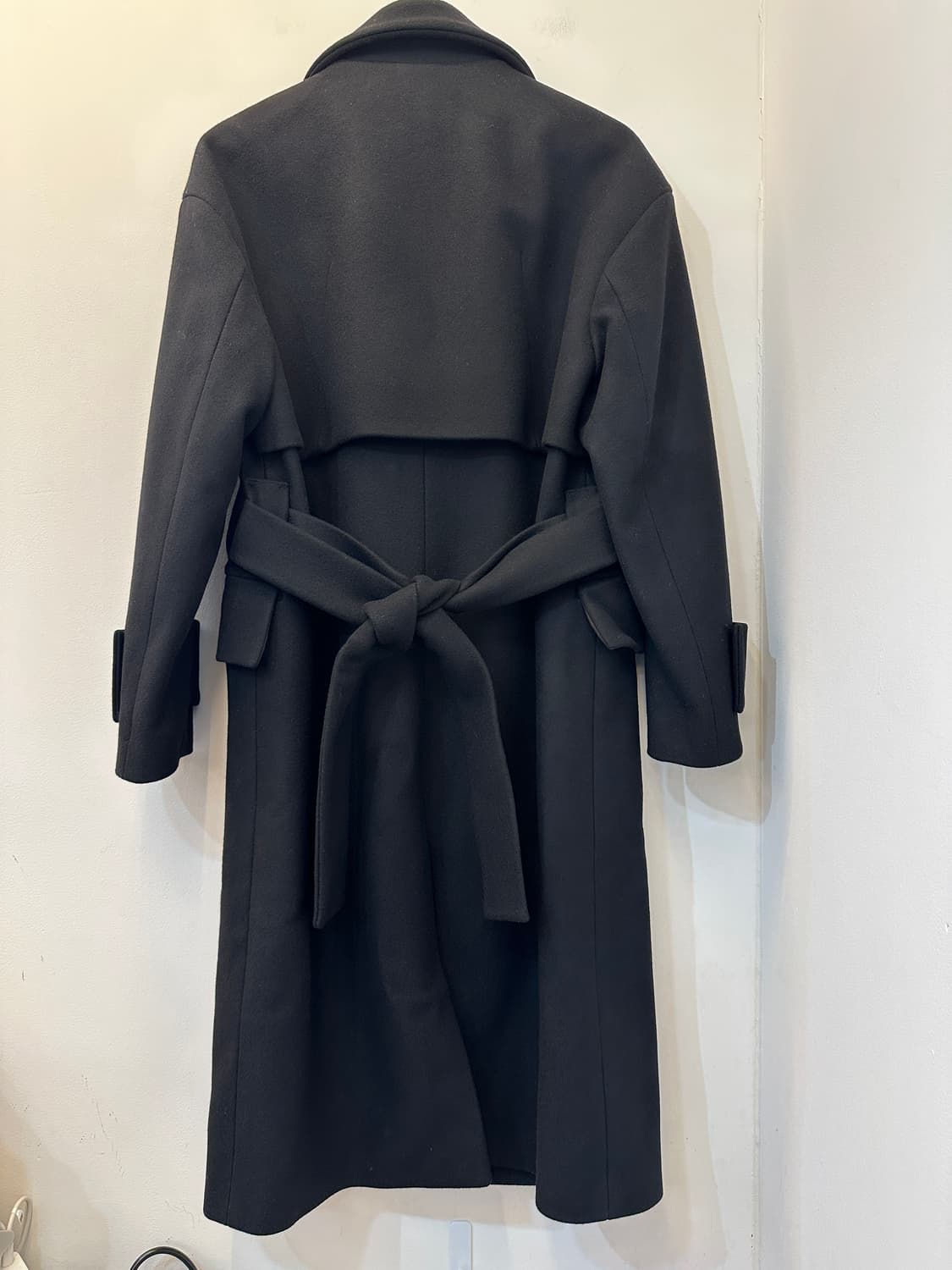 M) 벨리에 블랙 더블 코트 상품이미지2