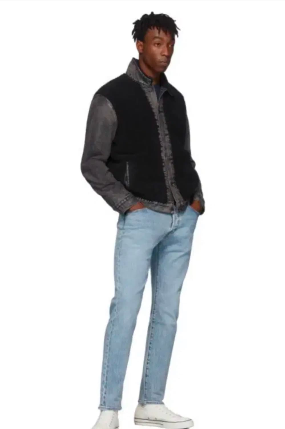 리바이스 블랙 데님 양털 쉐르파 트러커 자켓 상품이미지2