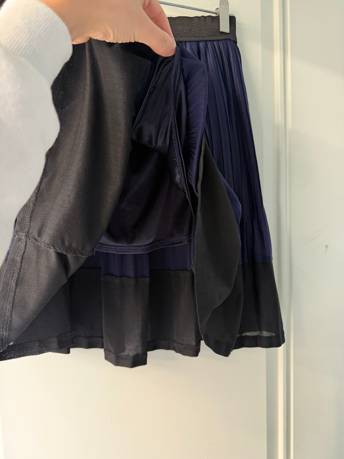 일본빈티지 레이어드 주름 미디스커트 상품이미지4