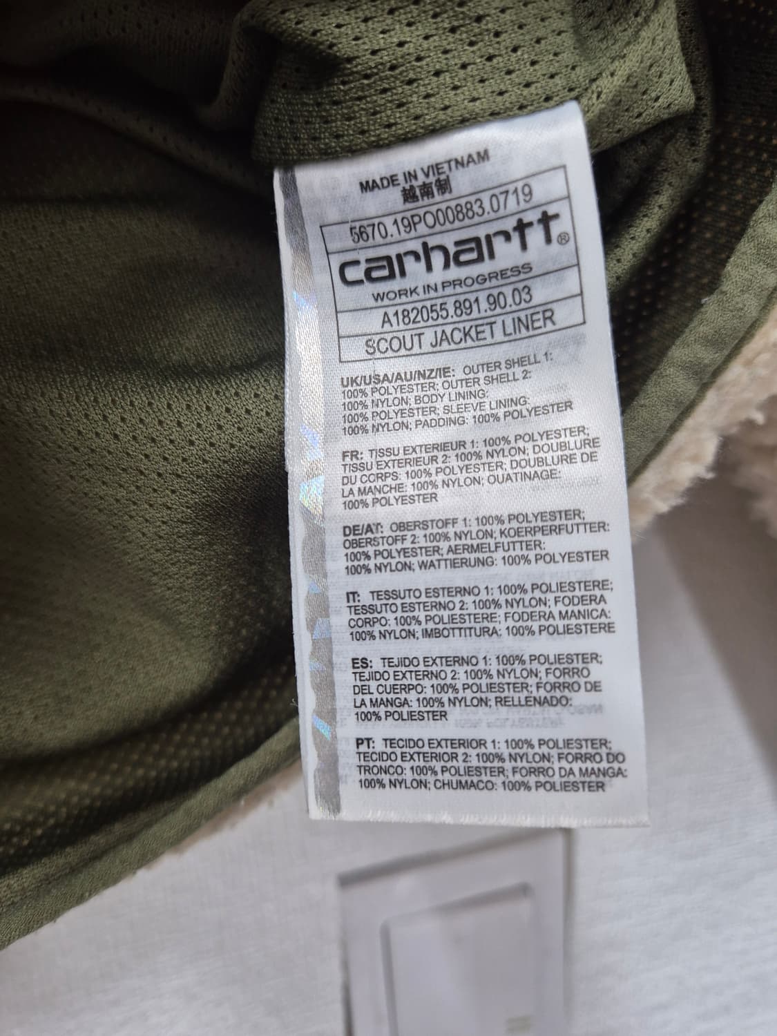 칼하트 아이보리 플리스 자켓 / 105(정품) 상품이미지5