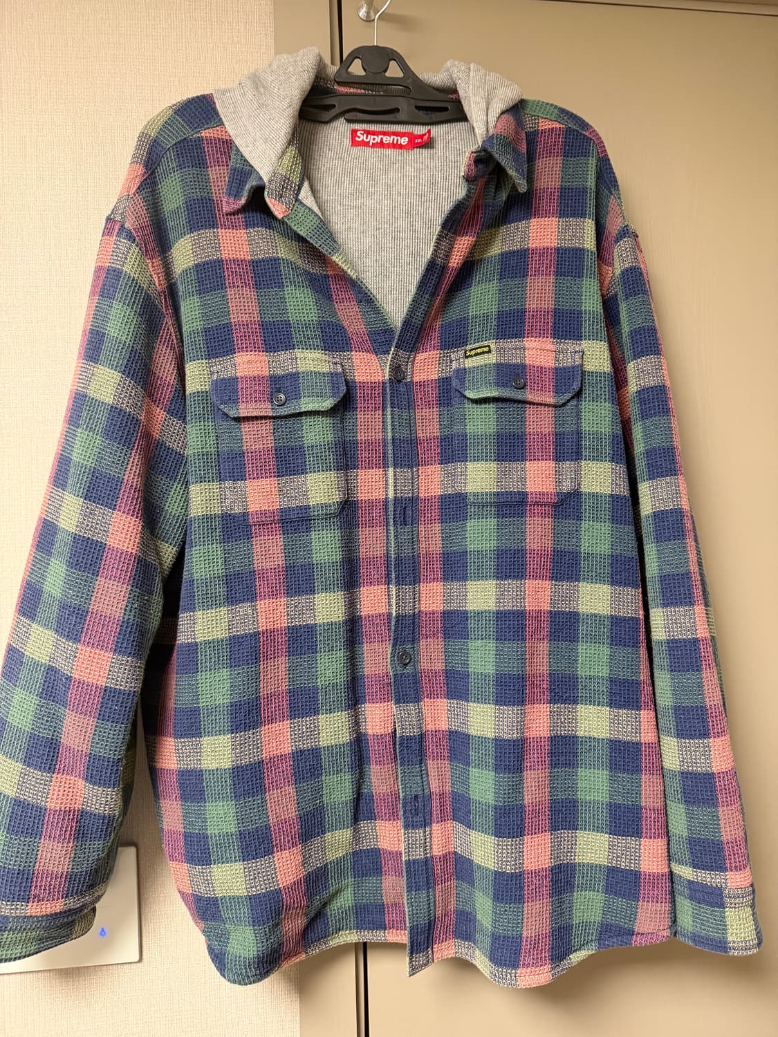 (xxl) 슈프림 와플 후디드 셔츠 fw24 상품이미지3