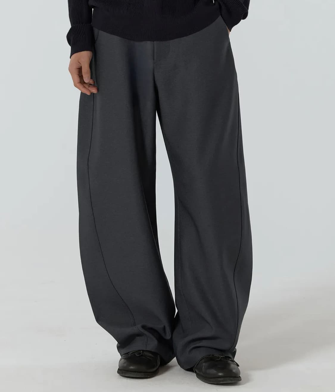 플리마켓🔥 주앙옴므 리파인드 커브드 팬츠 (차콜 L) 상품이미지2