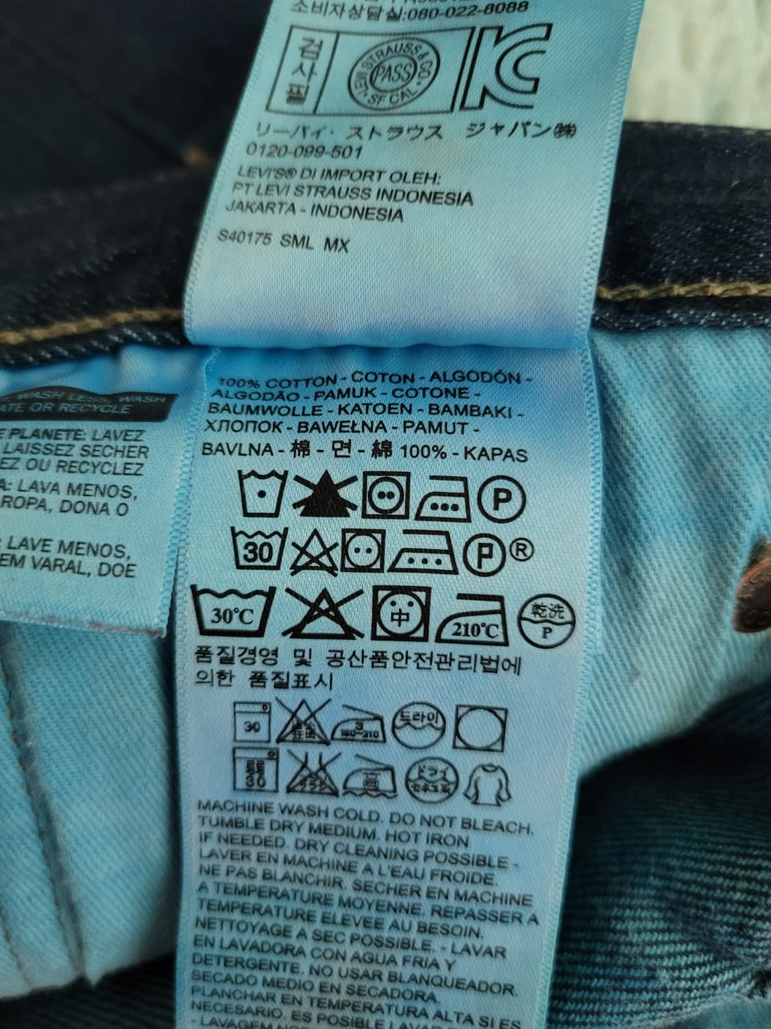 리바이스 501 레귤러스트레이트 인디고블루 염색진 32사이즈 상품이미지5