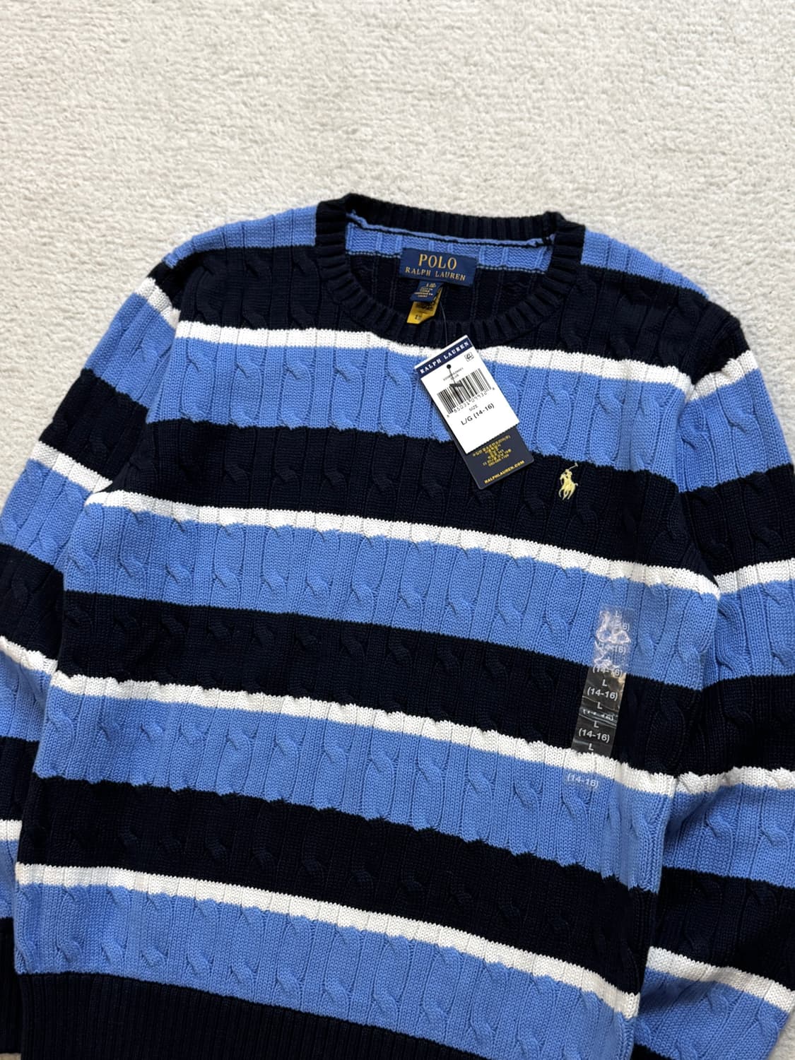 QR 폴로 단가라 케이블 니트 상품이미지1