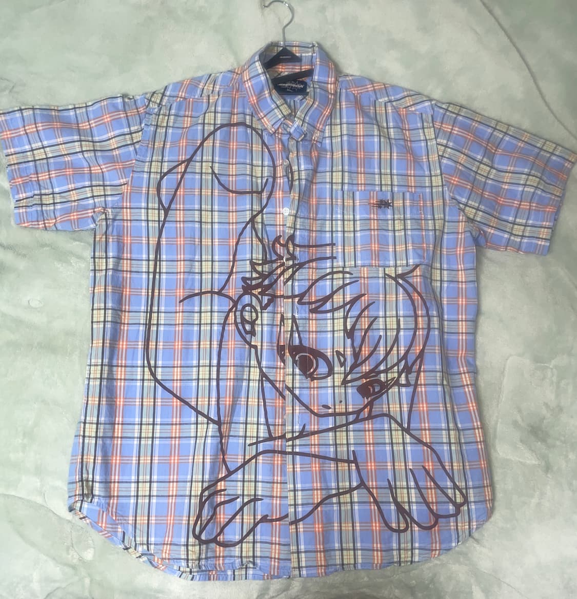 나이스고스트클럽 angel check big big half shirt 상품이미지1